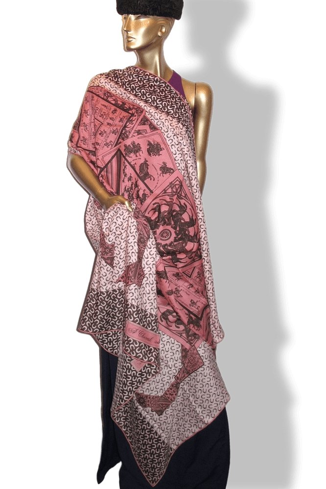 Hermes A Cheval Sur Mon Carre by Bali Barret Cashmere Shawl 140