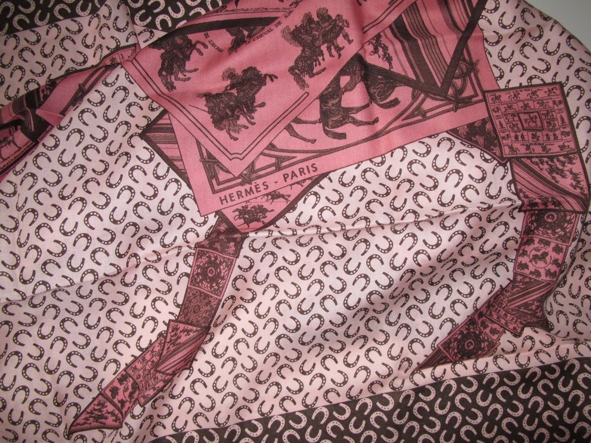 Hermes A Cheval Sur Mon Carre by Bali Barret Cashmere Shawl 140