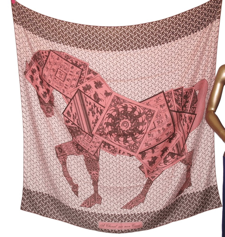 Hermes A Cheval Sur Mon Carre by Bali Barret Cashmere Shawl 140