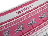 Hermes 2007 Rose Bonbon/Blanc/Gris Special Issue Jumping SEQUENCES FEI by Caty Latham Twill 90, Rare, NEW!