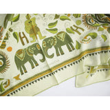 Hermes 2008 Anis Green CARRE Kantha Cashmere Shawl GM