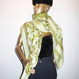 Hermes 2008 Anis Green CARRE Kantha Cashmere Shawl GM