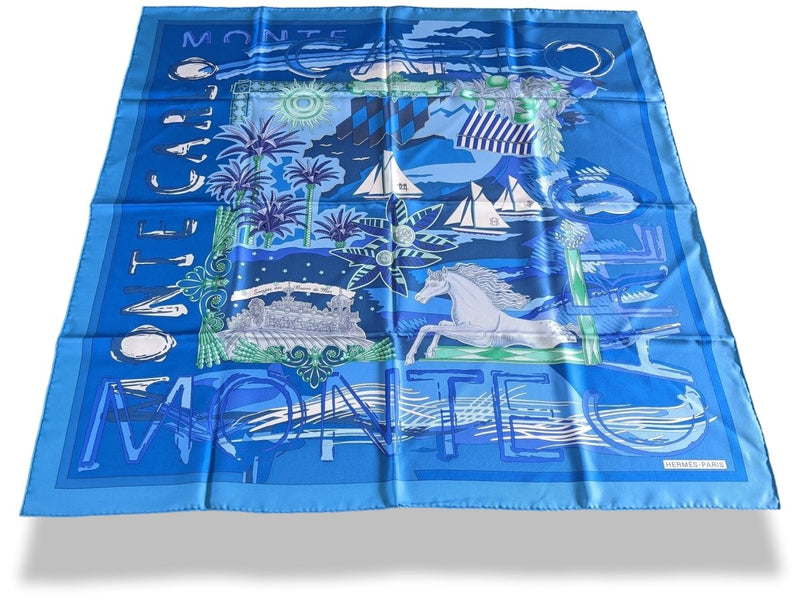 Hermes 2008 Bleu Special Issue MONTE CARLO for SOCIETE DES BAINS DE MER SBM by Joachim Metz Twill 90, Superb!fot