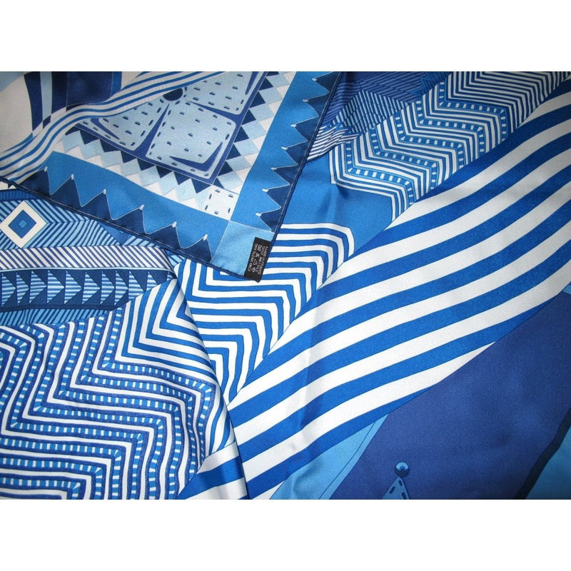 Hermes 2008 Blue Coupons Indiens by Aline Honore Twill 90 - poupishop