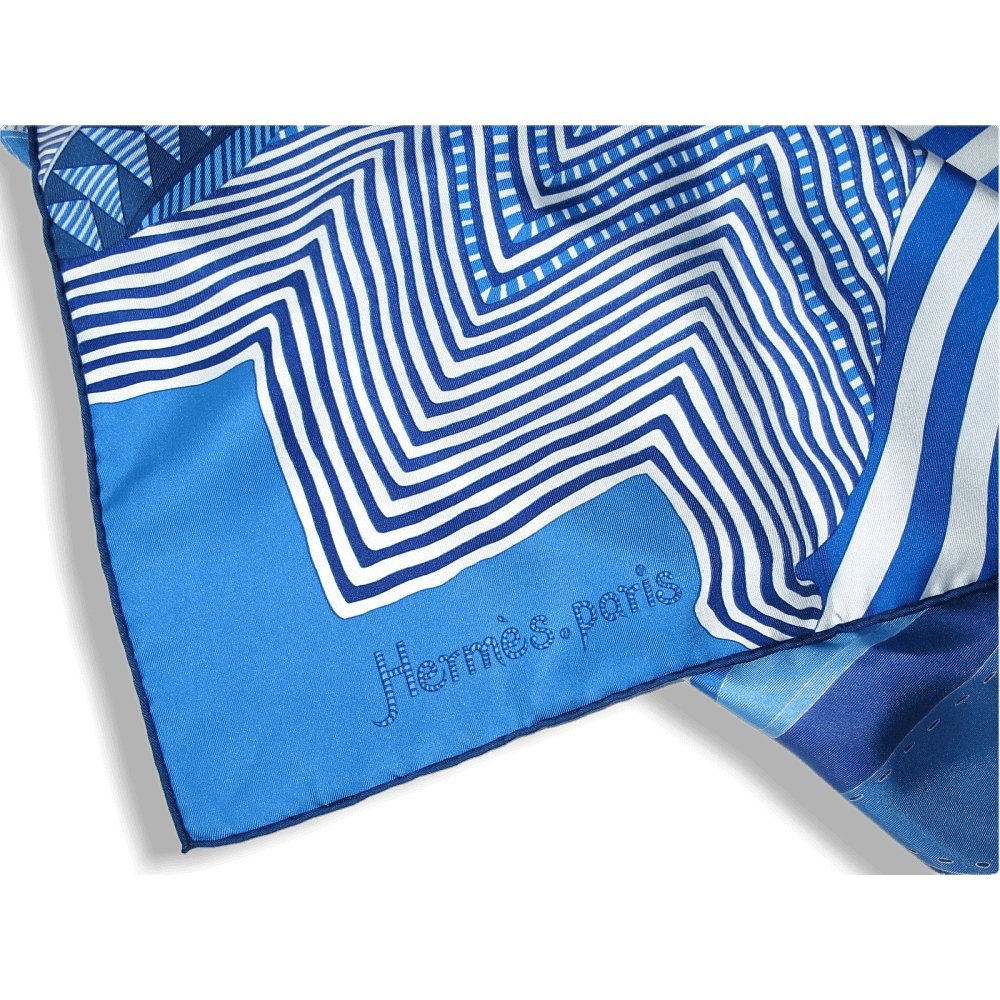 Hermes 2008 Blue Coupons Indiens by Aline Honore Twill 90