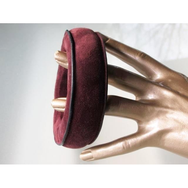 Hermes 2008 Burgundy Doblis Suede Bebi Bracelet - poupishop