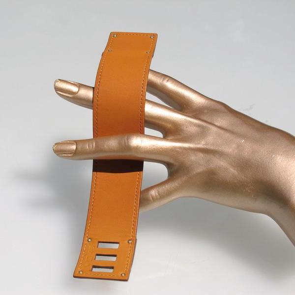 Hermes 2008 Calfskin/Silver Kelly Dog KD Unisex Manchette Bracelet - poupishop