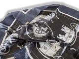 Hermes 2008 Dark Blue Black Grey Special Issue Iridescent Glam Ex Libris 70% Silk Scarf 70 cm