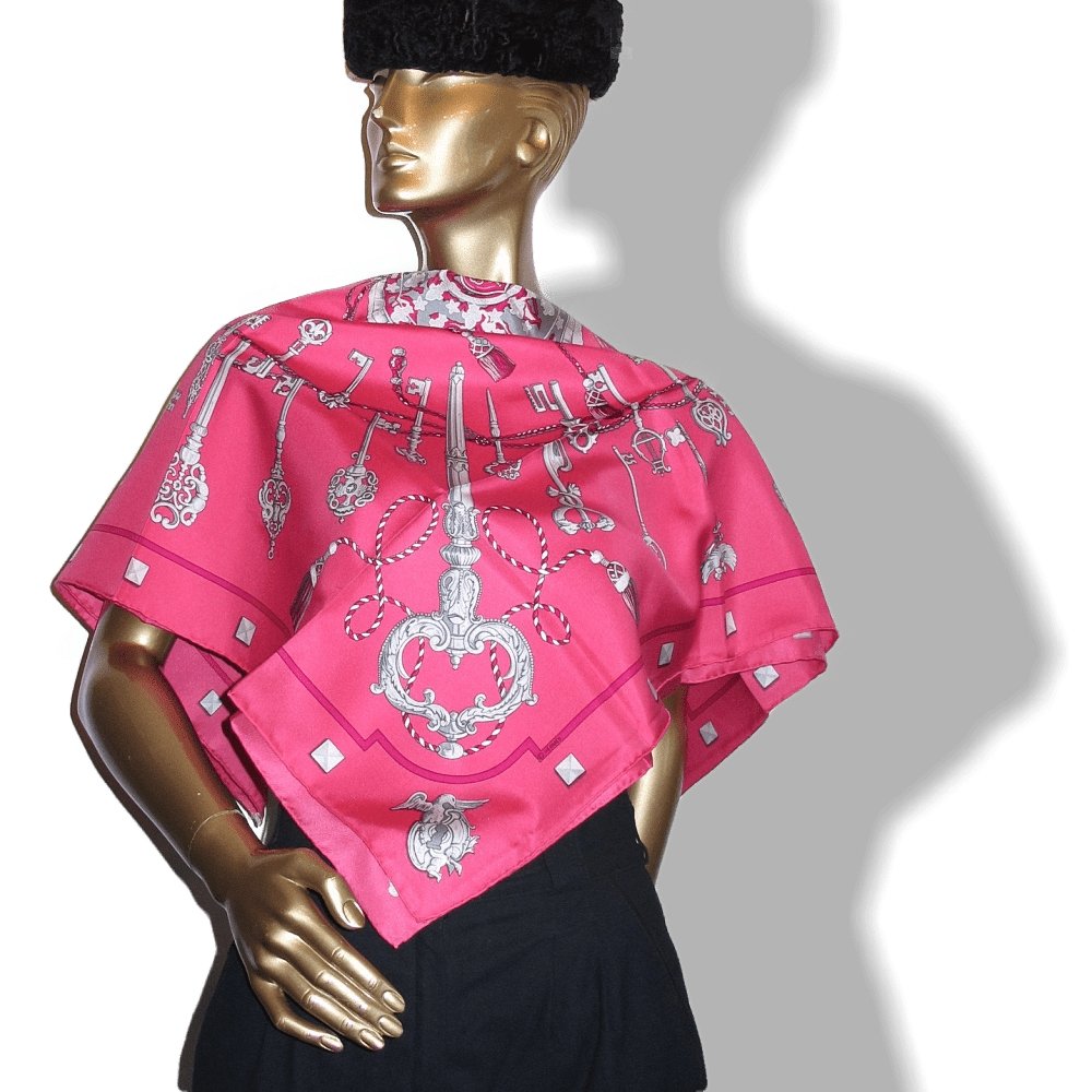 Hermes Les Cles by Caty Latham Twill Silk 90