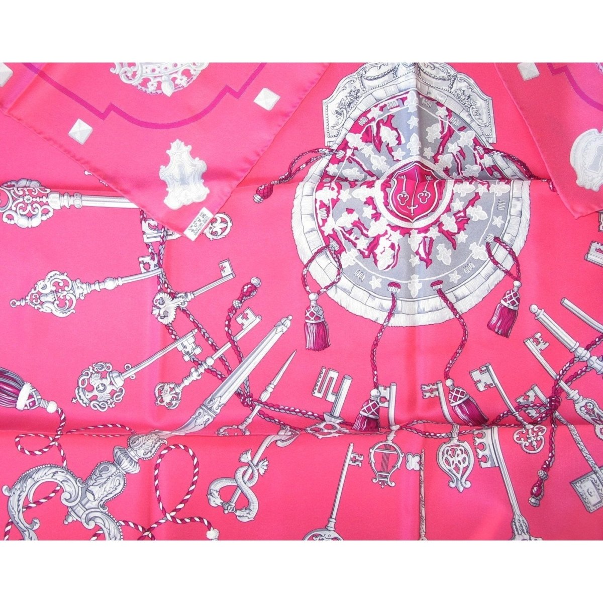 Hermes Les Cles by Caty Latham Twill Silk 90