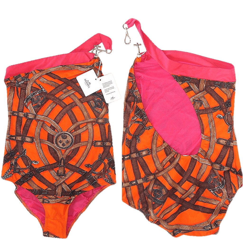 Hermes asymetric swimsuit cavalcadour Asymetrique