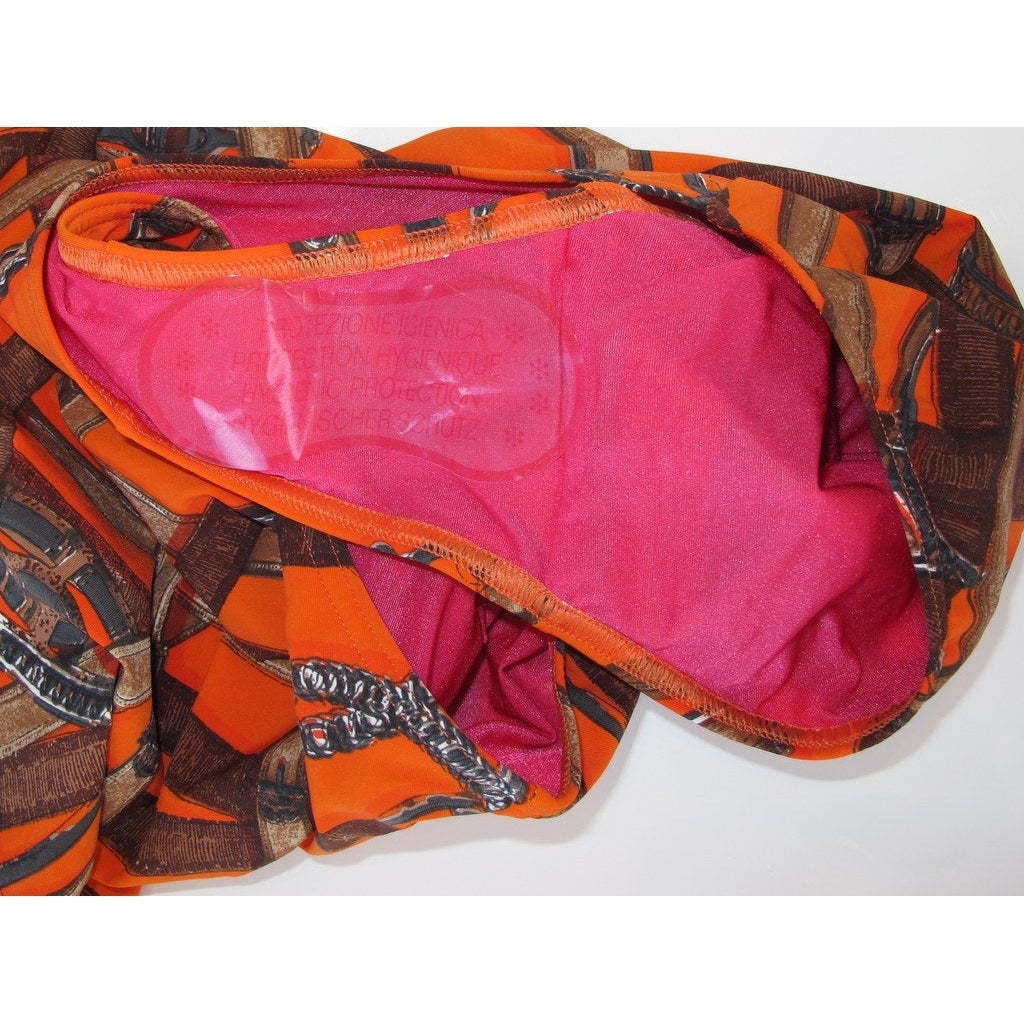Hermes Fuchsia Orange Cavalacdour Asymetrique Swimsuit