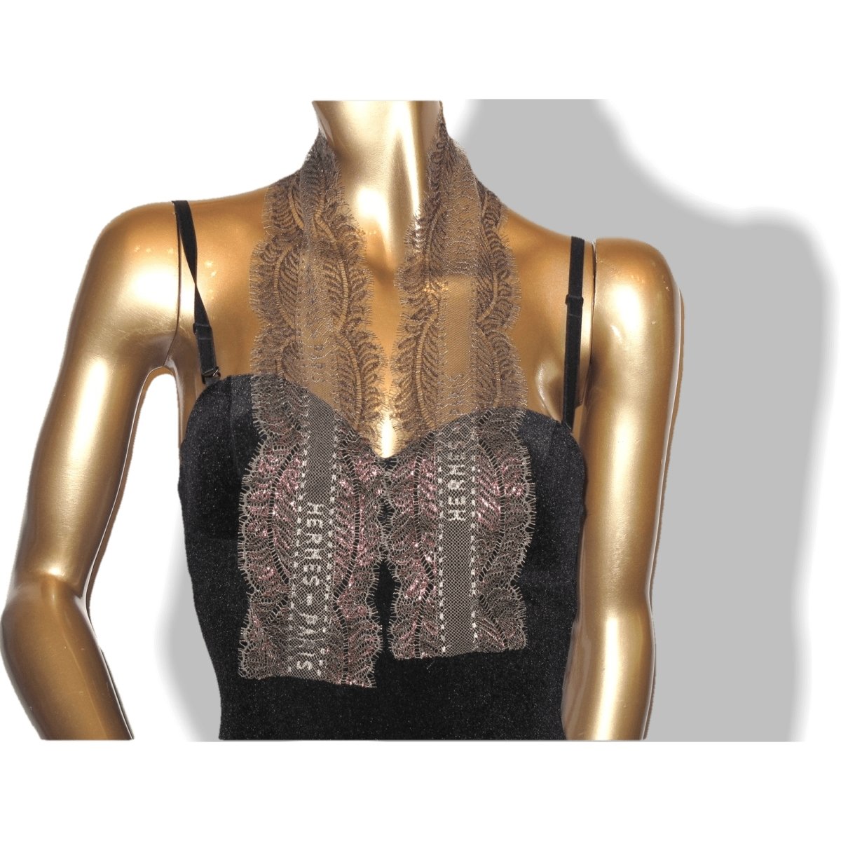 Hermes Lace Dentelles Embroidered Twilly Bandeau