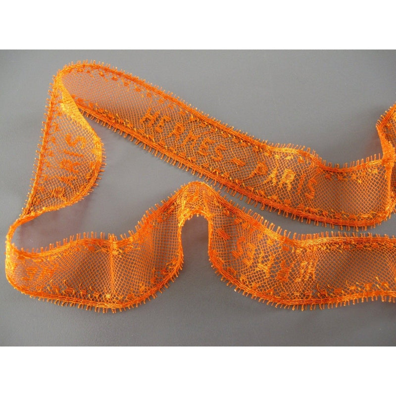 Hermes 2008 Limited Opening Store lot of Etoupe and Orange Lace Dentelles Embroidered Twillies Bandeau, New! - poupishop