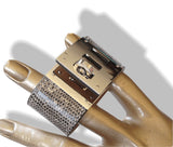 Hermes Ombre Lizard Silver Kelly Dog KD Manchette Bracelet