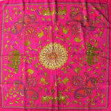 Hermes 2008 Deep Pink Kantha Indian's Patterns Twill 90