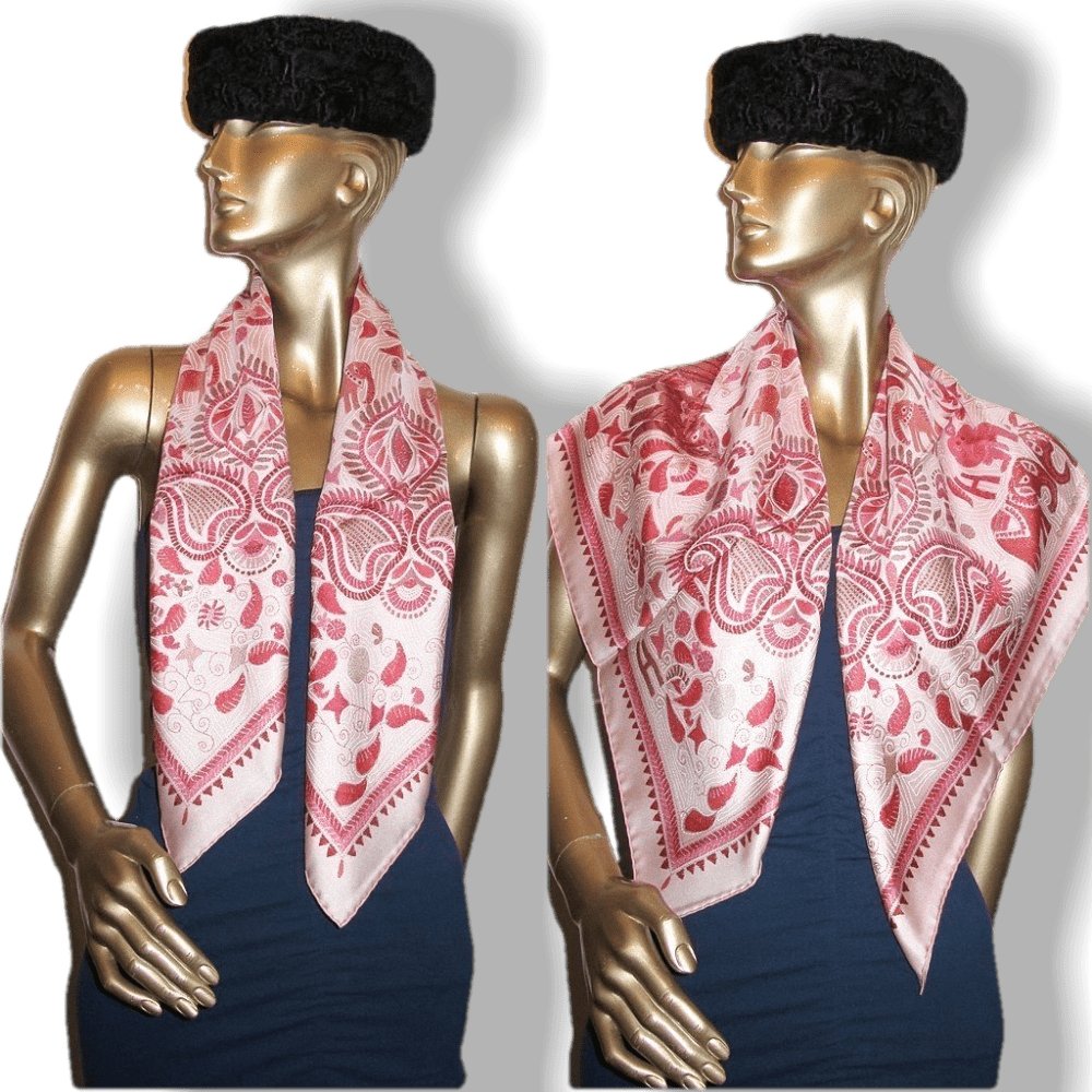 Hermes Kantha  carre pink