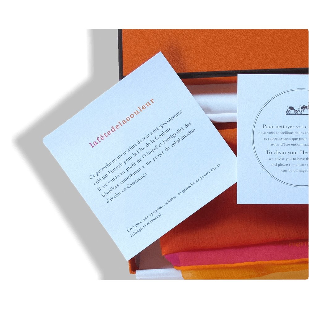 Hermes Special issue Unicef Fete de la Couleur Mousseline Charity Gavroche  