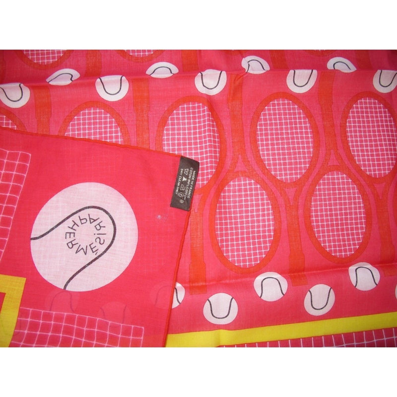 Hermes 2008 Special Issue 75TH Anniversary Lacoste Tennis Cotton scarf 70 - poupishop