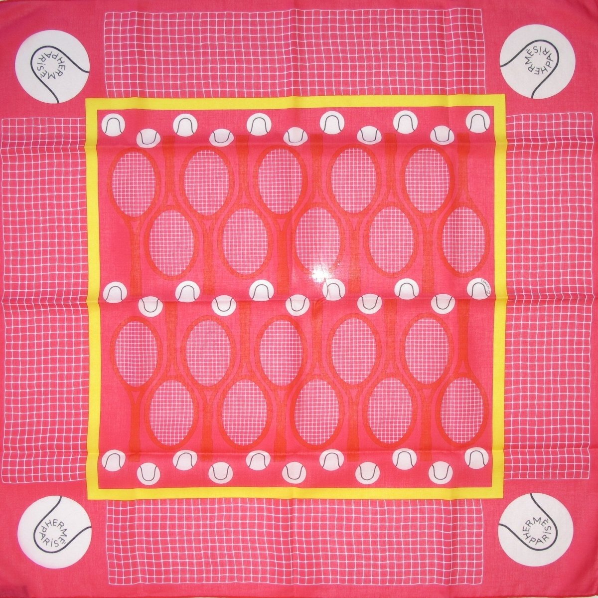 hermes tennis lacoste charm scarf cotton