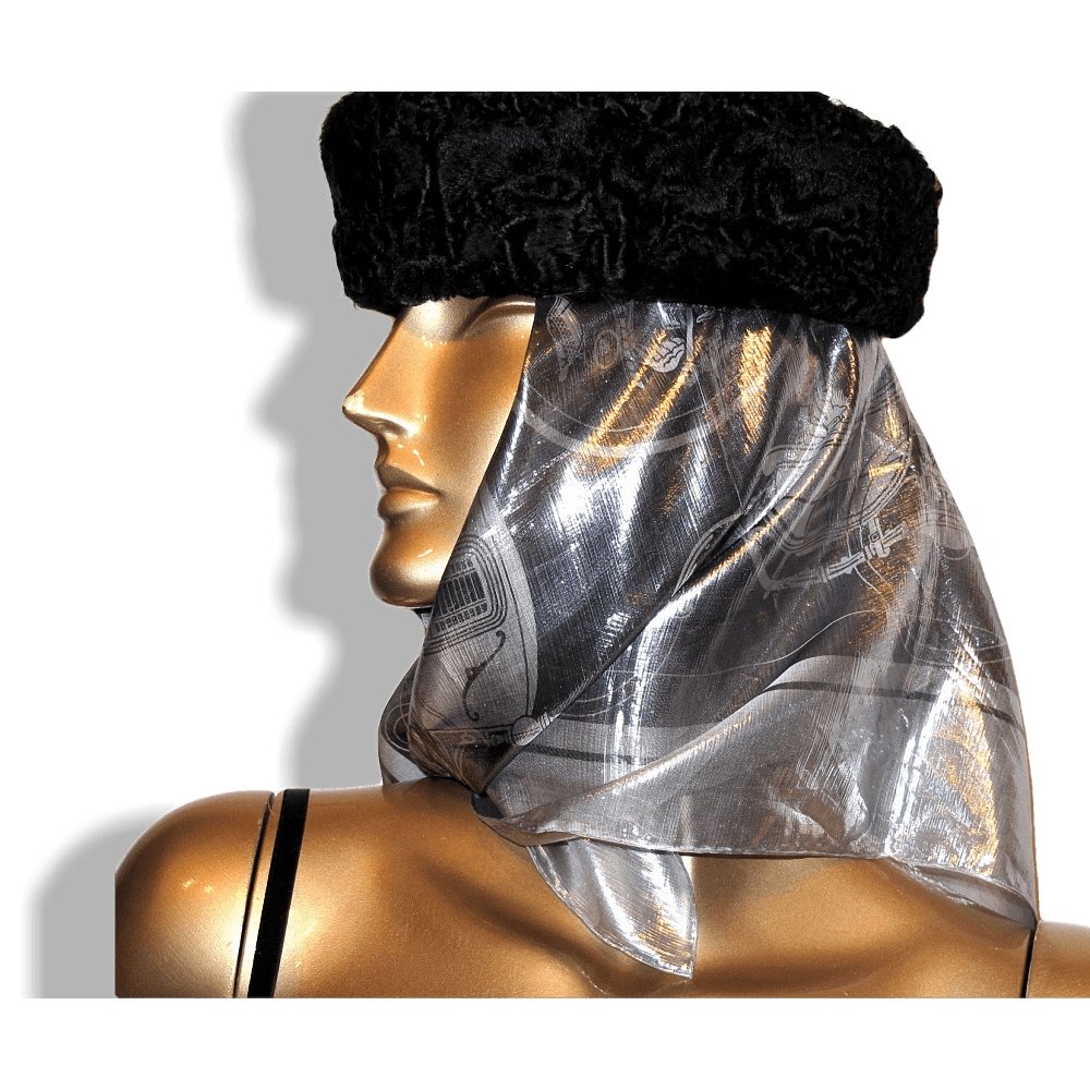 Hermes Silver 'Glam' Ex Libris 70% Silk 70 cm 