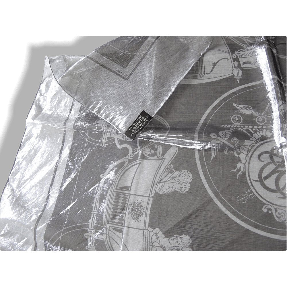Hermes Silver 'Glam' Ex Libris 70% Silk 70 cm 