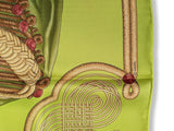 Hermes 2008 Vert Anis BRANDEBOURG by Caty Latham Vintage Silk 70 cm