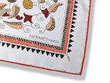 Copie de Hermes 2008 White/Red/Pumpkin Carre KANTHA Indian's Patterns Twill 90, NIB!