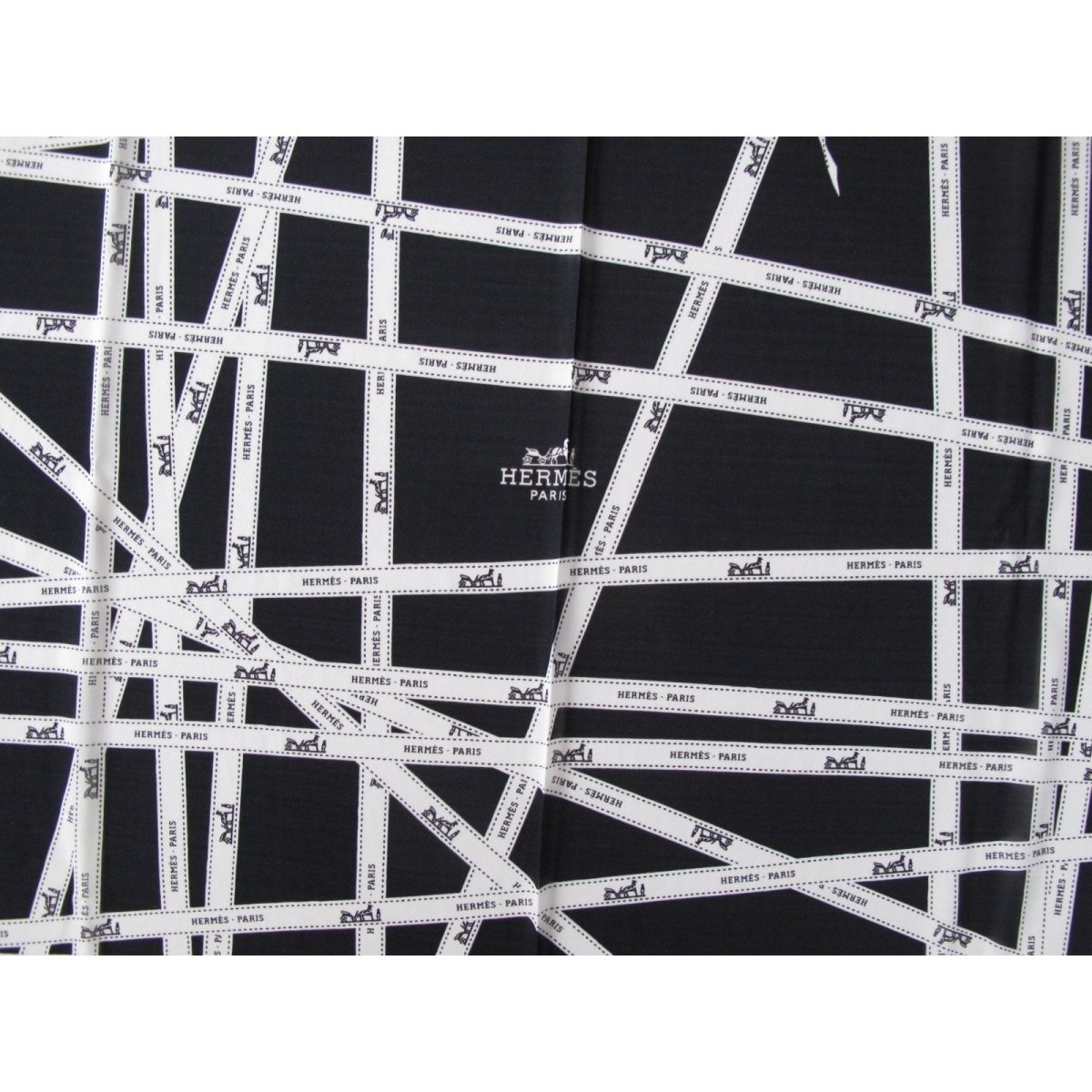 Hermes 2009 Black & White Bolduc Jersey Fluide 90