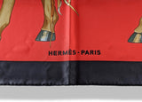 Hermes 2009 Black/Red Mon Petit Cheval Mexicain by Wlodek Kaminski Twill 90, MINT!