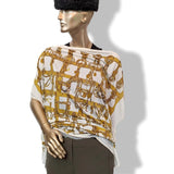 Hermes 2009 Blanc/Or MORS & FILETS by Francoise Heron Jersey Fluide 90, New!