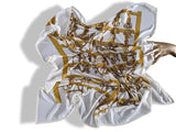 Hermes 2009 Blanc/Or MORS & FILETS by Francoise Heron Jersey Fluide 90, New!