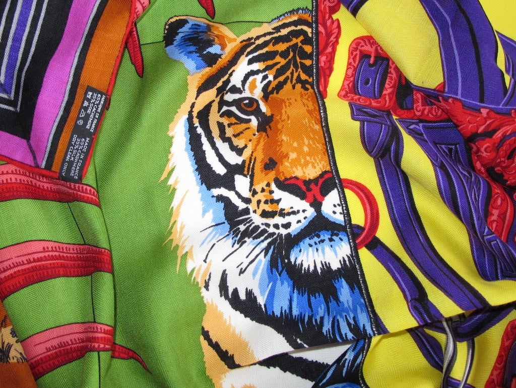 Hermes 2009 Carre en Carres Shawl 140 by Bali Barret