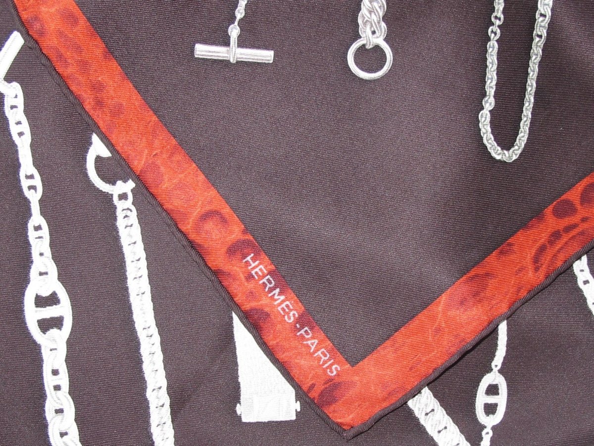 Hermes Chaines et Gourmettes Vintage silk 70
