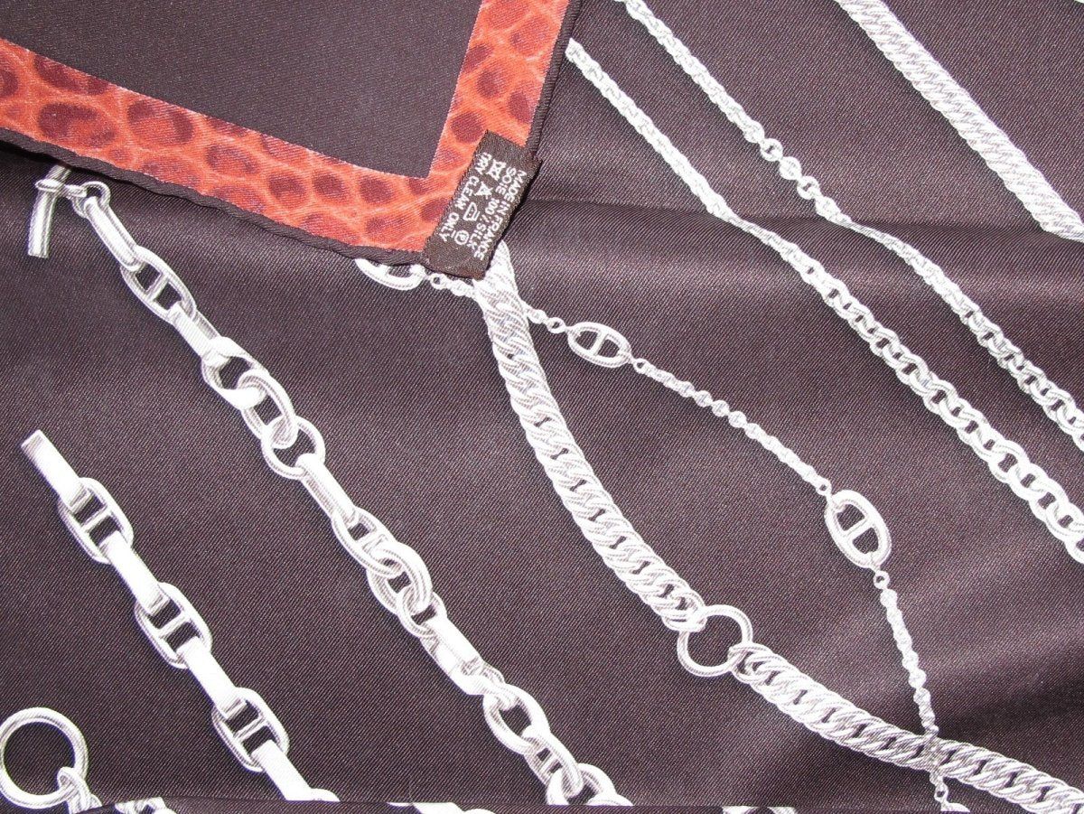 Hermes Chaines et Gourmettes Vintage silk 70