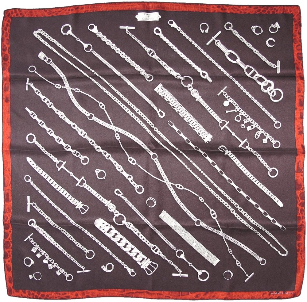 Hermes Chaines et Gourmettes Vintage silk 70