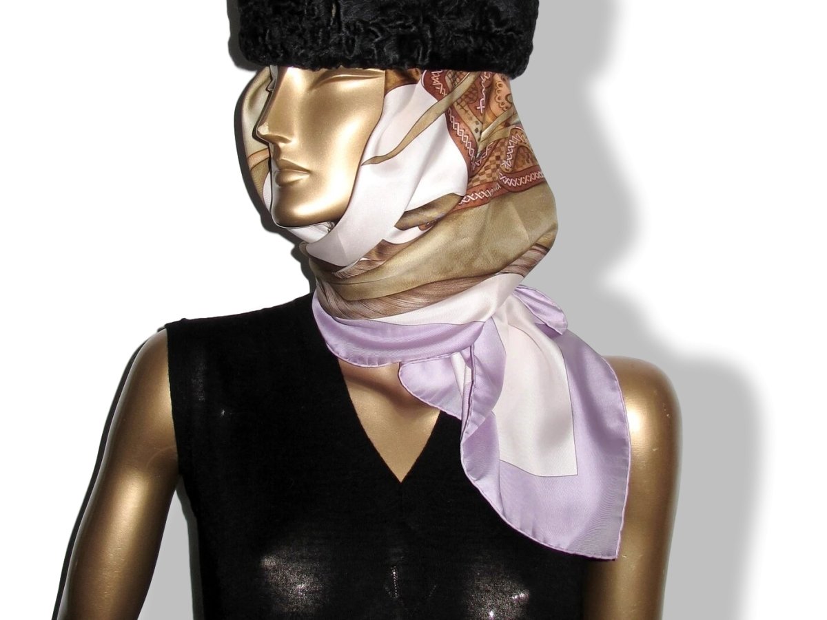 Hermes 2009 Lilas/Blanc MON PETIT CHEVAL MEXICAIN by Wlodek Kaminski Twill 90, MINT!