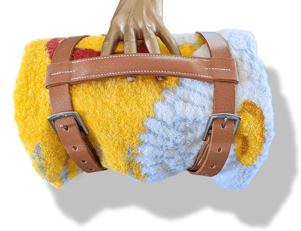 Hermes 2009 Natural Cow/ Palladium Rond BEACH TOWEL CARRIER, Rare, BNIB!