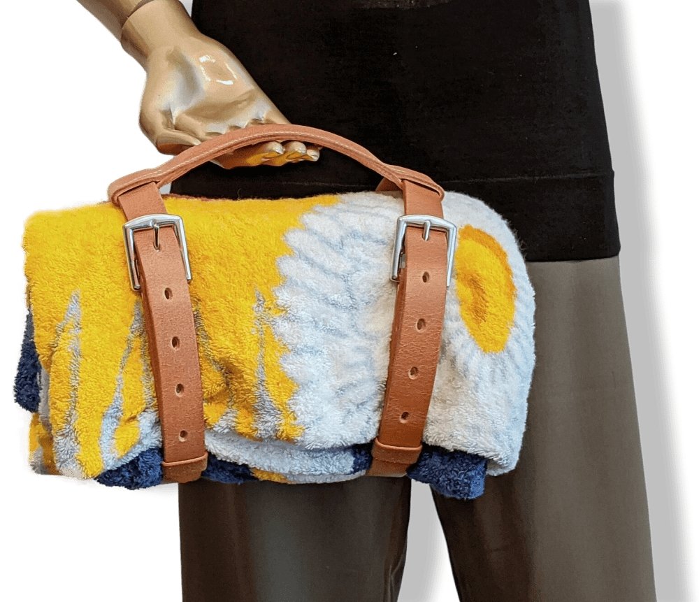Hermes 2009 Natural Cow/ Palladium Rond BEACH TOWEL CARRIER, Rare, BNIB!