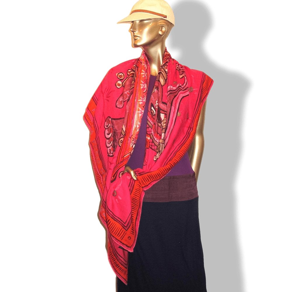 Hermes BELOVED INDIA by Philippe Dumas Cashmere Shawl 140