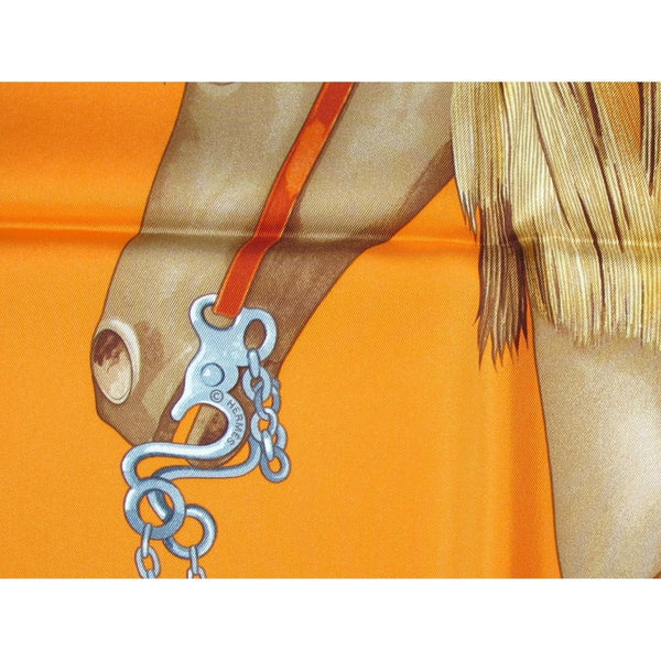 Hermes 2009 Orange Mon Petit Cheval Mexicain by Wlodek Kaminski Twill 90? NWT! - poupishop