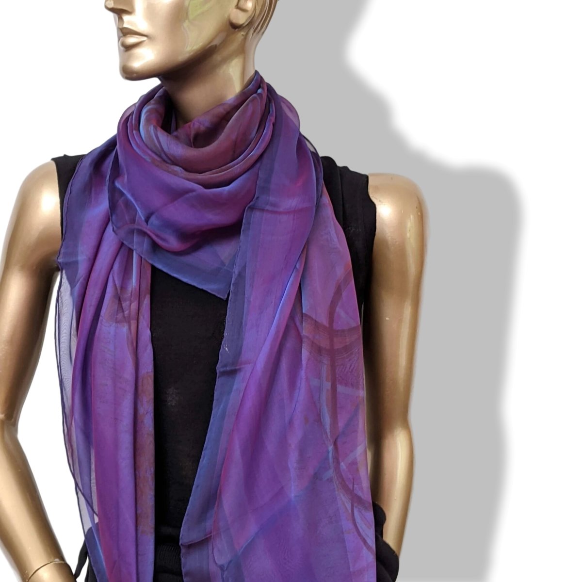 Hermes 2009 Purple/Blue NEW SPRINGS by Dimitri Rybaltchenko Changeante Mousseline 140, New!