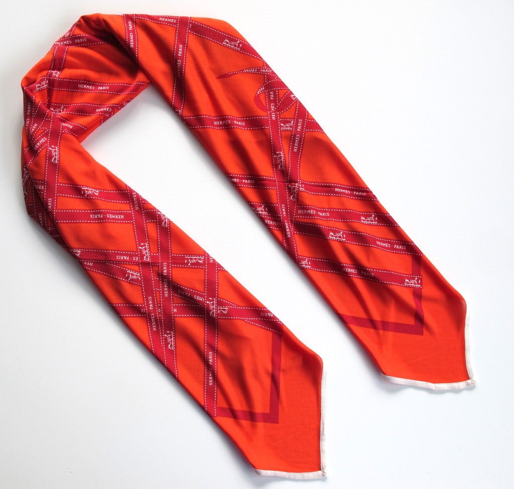 Hermes Red Orange Bolduc Jersey Fluide 