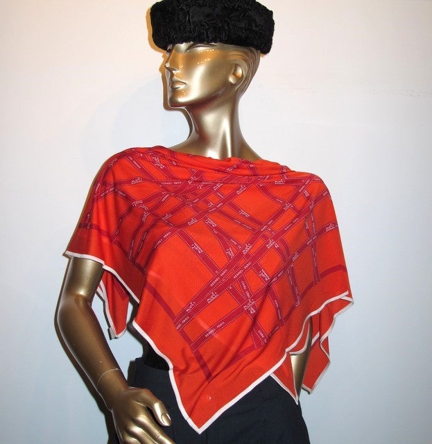 Hermes Red Orange Bolduc Jersey Fluide 