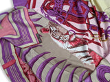 Hermes 2009 Rose/Fuchsia/Beige Carre en Carres by Bali Barret Concept Cashmere Shawl 140, Mint!