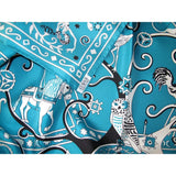 Hermes 2009 Turquoise Peuple du Vent Silk Shawl 140, New! - poupishop