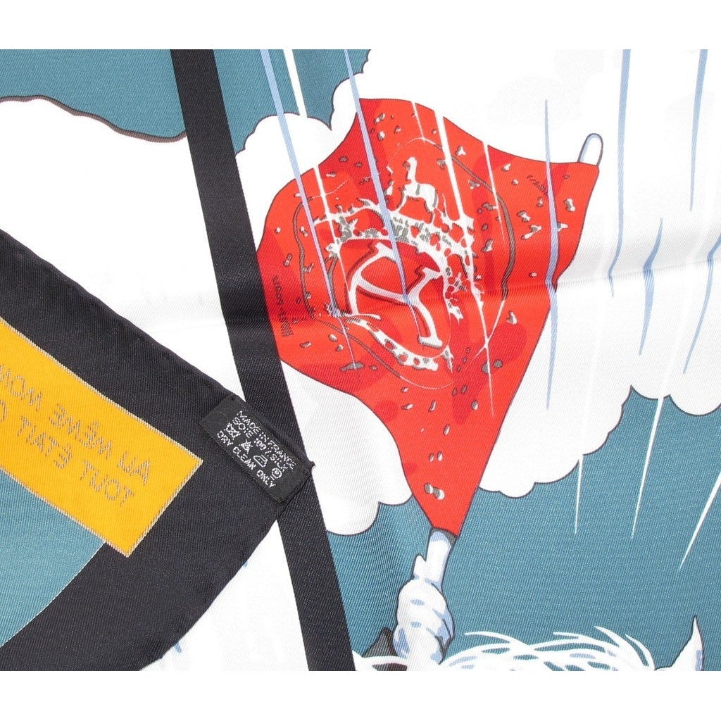 Hermes 2010 Black Quand Soudain Vintage Silk 70, NIB! - poupishop