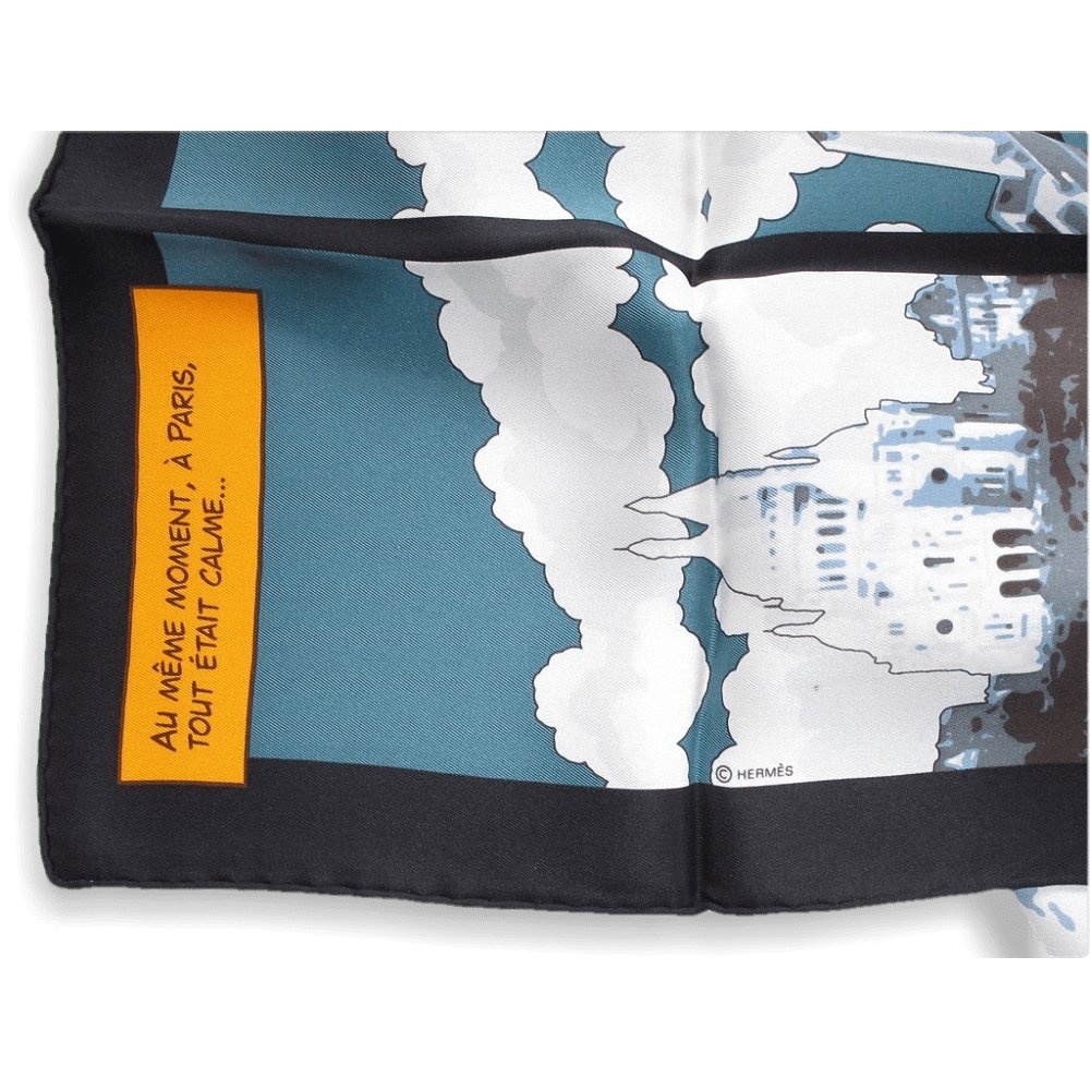 Hermes 2010 Black Quand Soudain Vintage Silk 70 NIB! - poupishop