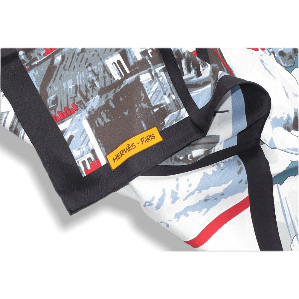 Hermes 2010 Black Quand Soudain Vintage Silk 70, NIB! - poupishop