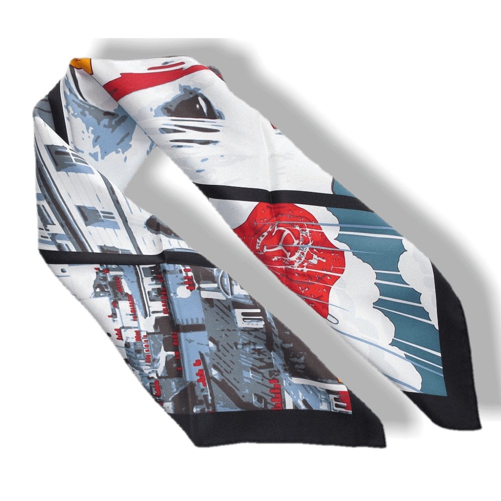 Hermes 2010 Black Quand Soudain Vintage Silk 70 NIB! | poupishop